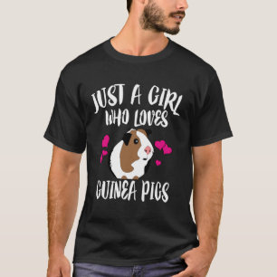 T-shirt Juste Une Fille Qui Aime Les Cochons De Guinée Cad
