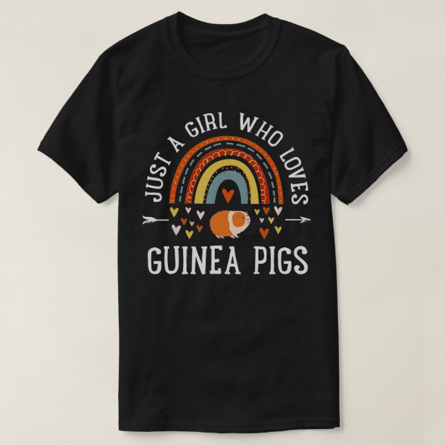 T-shirt Juste Une Fille Qui Aime Les Cochons De Guinée Cad (Design devant)