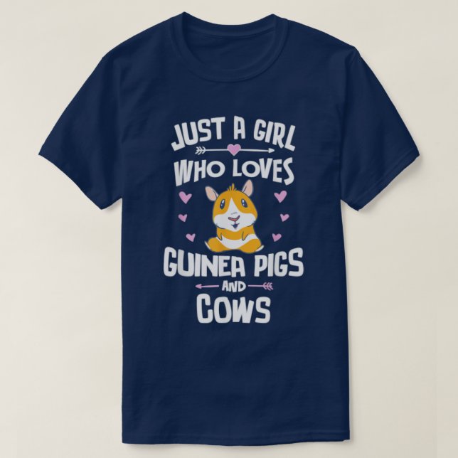 T-shirt Juste Une Fille Qui Aime Les Cochons Et Les Vaches (Design devant)