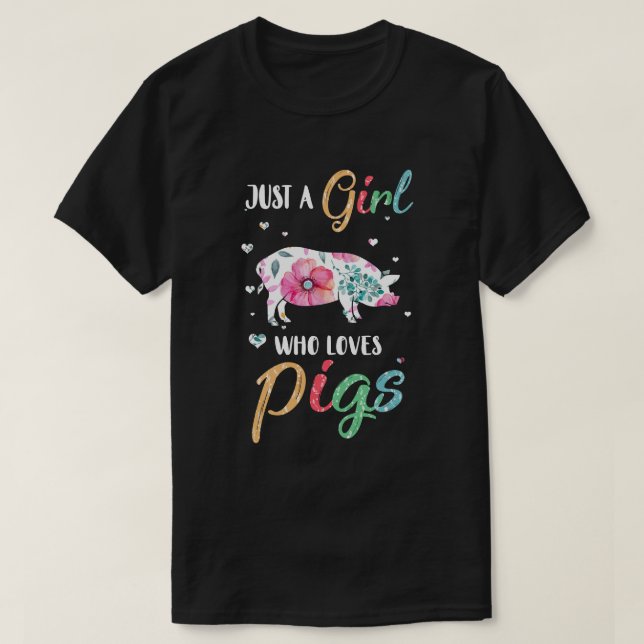 T-shirt Juste Une Fille Qui Aime Les Cochons Mignonne Porc (Design devant)