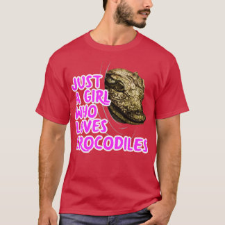 T-shirt Juste une fille qui aime les crocodiles