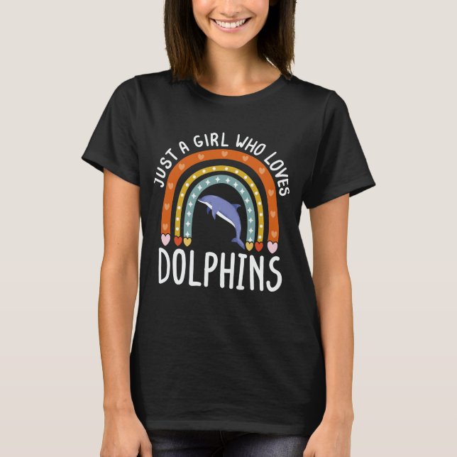 T-shirt Juste Une Fille Qui Aime Les Dauphins Cadeau Arc E (Devant)