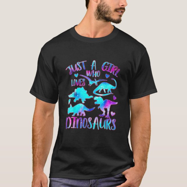 T-shirt Juste Une Fille Qui Aime Les Dinosaures - Dinosaur (Devant)