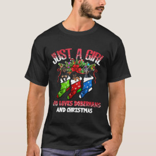T-shirt Juste Une Fille Qui Aime Les Dobermans Et Noël