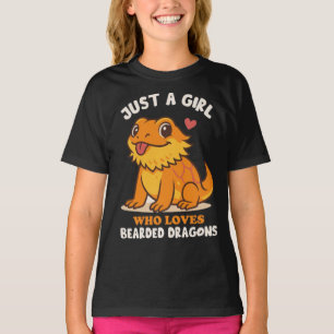 T-shirt Juste une fille qui aime les dragons barbus