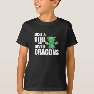 T-shirt Juste Une Fille Qui Aime Les Dragons Les Mignons A