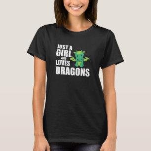 T-shirt Juste Une Fille Qui Aime Les Dragons Les Mignons A