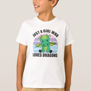 T-shirt Juste Une Fille Qui Aime Les Dragons Mignons Anima