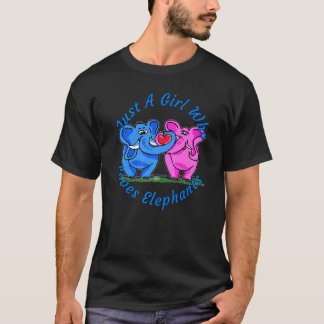 T-shirt Juste une fille qui aime les éléphants
