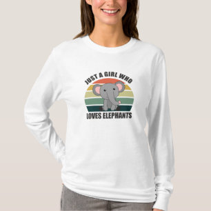 T-shirt Juste une fille qui aime les éléphants mignons ani