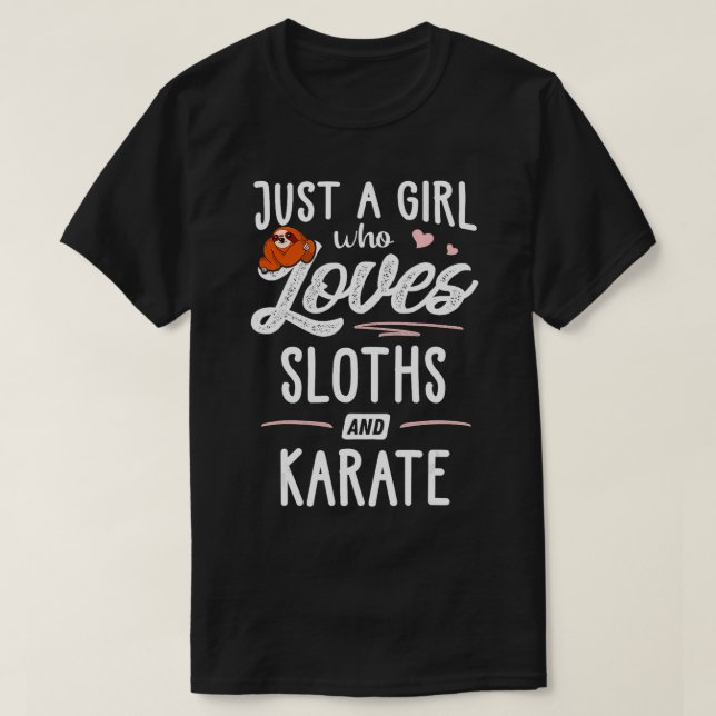 T-shirt Juste Une Fille Qui Aime Les Fentes Et Karate Cade (Design devant)