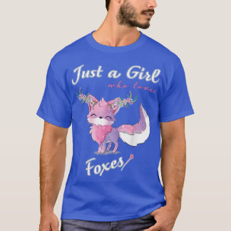 T-shirt Juste Une Fille Qui Aime Les Foes Fleur Kawaii Fo 