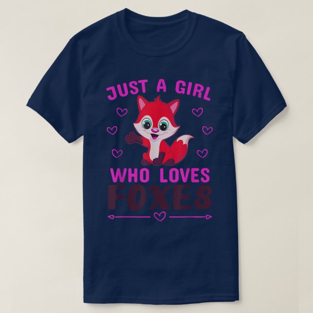T-shirt JUSTE UNE FILLE QUI AIME LES FOXES Funny Fox Tween (Design devant)