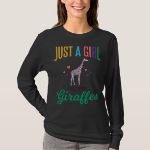 T-shirt Juste une fille qui aime les girafes vintage vecte