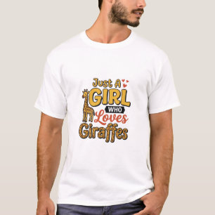 T-shirt Juste Une Fille Qui Aime Les Girafes Vintage Vecto
