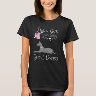 T-shirt Juste une fille qui aime les grands Danois