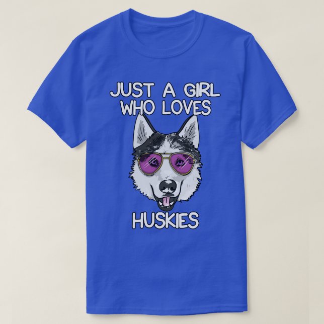 T-shirt Juste Une Fille Qui Aime Les Huskies (Design devant)