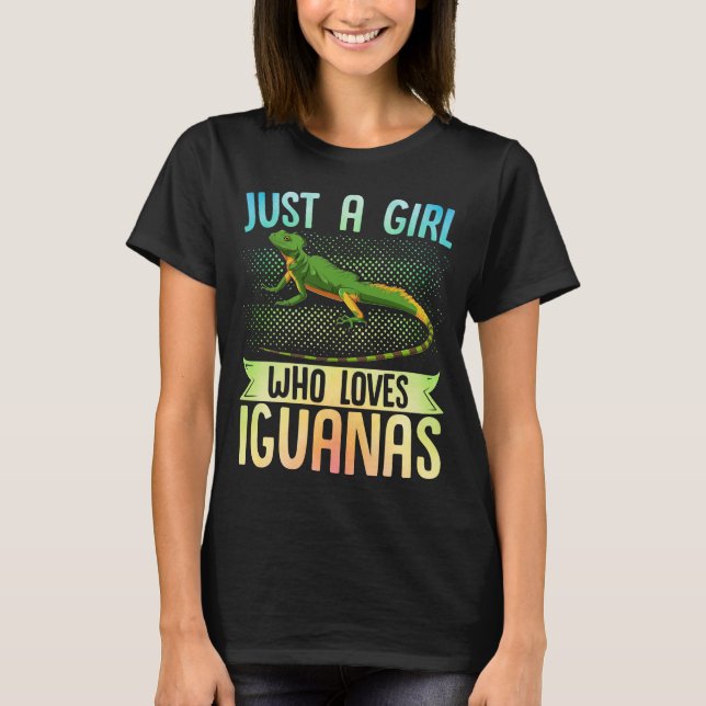 T-shirt Juste une fille qui aime les Iguanas Reptiles (Devant)