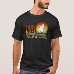 T-shirt Juste une fille qui aime les lamas drôle lama anim