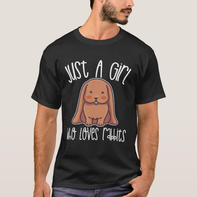 T-shirt Juste une fille qui aime les lapins (Devant)