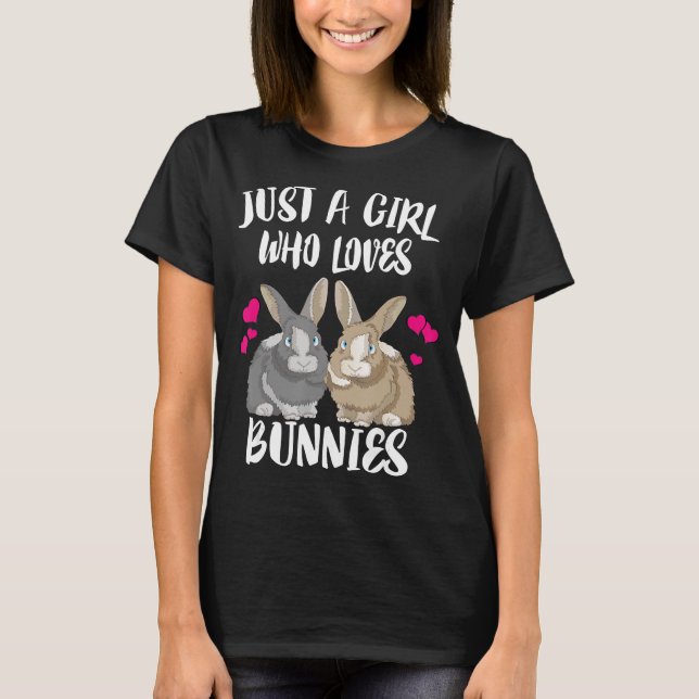T-shirt Juste Une Fille Qui Aime Les Lapins | Bunny Lover (Devant)