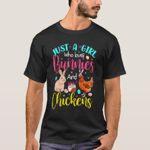 T-shirt Juste Une Fille Qui Aime Les Lapins Et Les Poules 