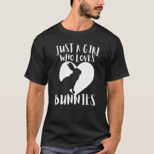 T-shirt Juste Une Fille Qui Aime Les Lapins Lapin Mignonne