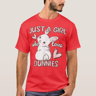 T-shirt Juste Une Fille Qui Aime Les Lapins Mignonnes Lapi