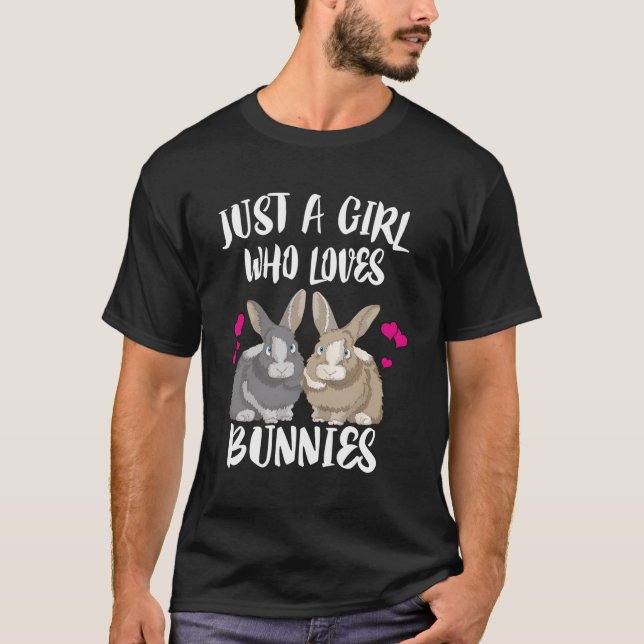 T-shirt Juste Une Fille Qui Aime Les Lapins Rabbit (Devant)