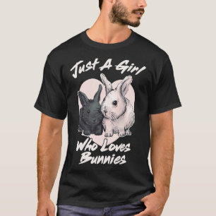 T-shirt Juste Une Fille Qui Aime Les Lapins Rabbit Mignonn