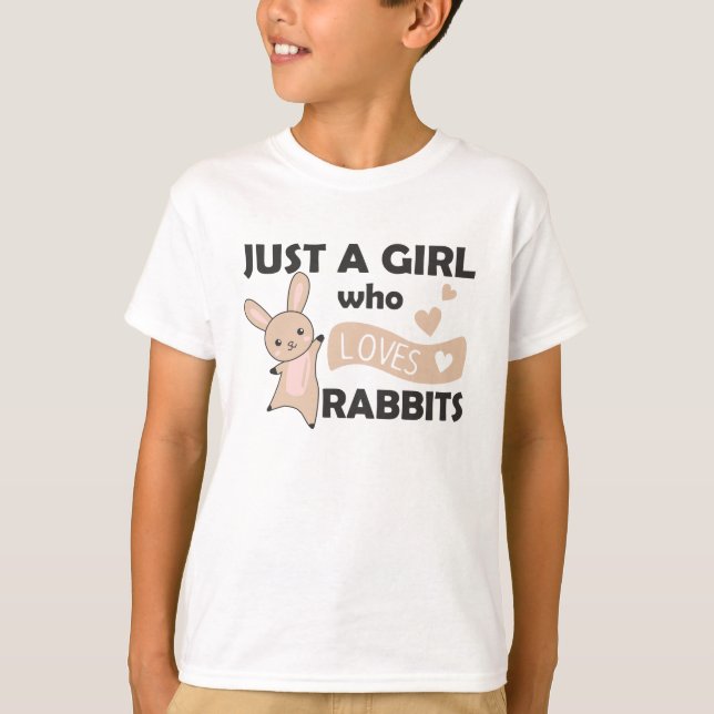 T-shirt Juste une fille qui aime les lapins - Sweet Rabbit (Devant)