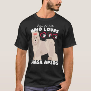 T-shirt Juste une fille qui aime les Lhasa Apsos mignons L