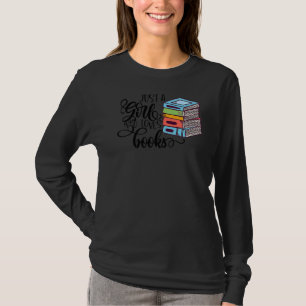T-shirt Juste une fille qui aime les livres Bibliothèque B