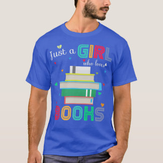 T-shirt Juste une fille qui aime les livres Graphic Cute L