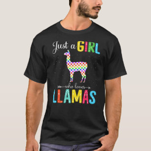 T-shirt Juste Une Fille Qui Aime Les Llamas Love Pattern L