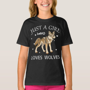 T-shirt Juste une fille qui aime les loups