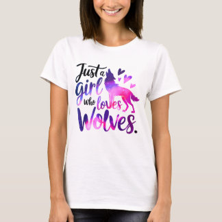 T-shirt Juste une fille qui aime les loups