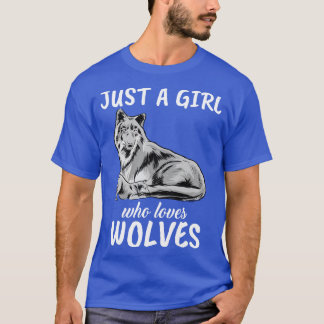 T-shirt Juste une fille qui aime les loups