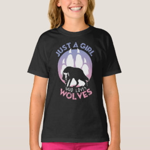T-shirt Juste une fille qui aime les loups