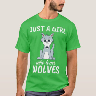 T-shirt Juste une fille qui aime les loups 1
