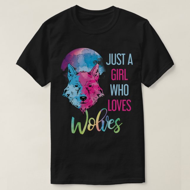 T-shirt Juste Une Fille Qui Aime Les Loups Les Filles Anim (Design devant)