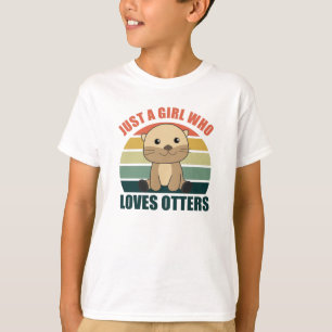 T-shirt Juste une fille qui aime les loutres - jolie loutr