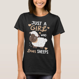 T-shirt Juste Une Fille Qui Aime Les Moutons Mignonne Amat