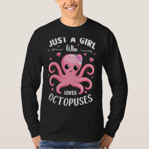 T-shirt Juste Une Fille Qui Aime Les Octopus Femmes Mignon