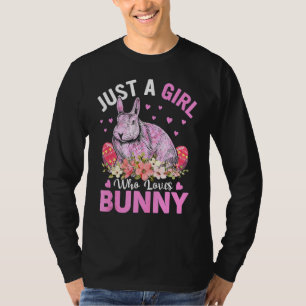 T-shirt Juste Une Fille Qui Aime Les Oeufs De Lapin Fleurs