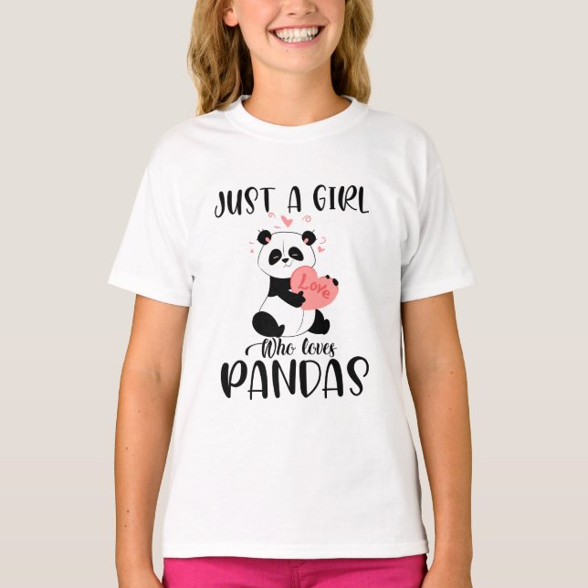 T-shirt Juste Une Fille Qui Aime Les Pandas (Devant)