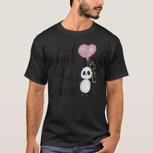 T-shirt Juste Une Fille Qui Aime Les Pandas J'Aime Panda O (Devant)