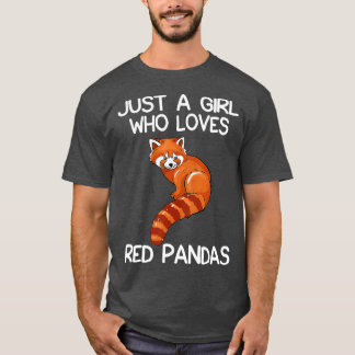 T-shirt Juste Une Fille Qui Aime Les Pandas Rouges Cadeau