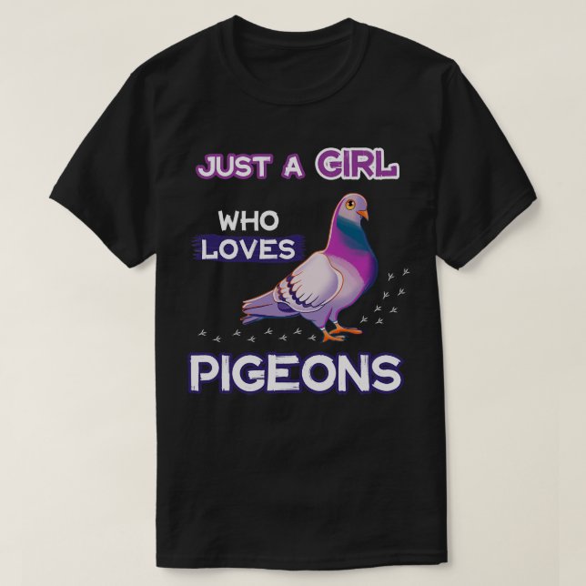 T-shirt Juste Une Fille Qui Aime Les Pigeons (Design devant)
