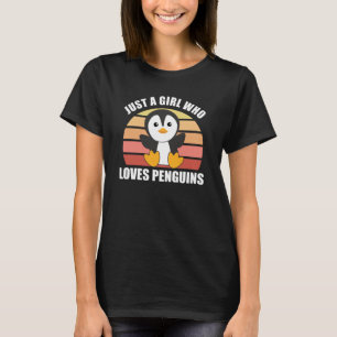 T-shirt Juste une fille qui aime les pingouins - mignon pi